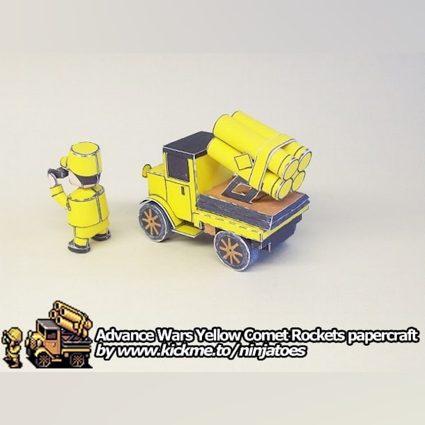 Бумажная модель Ракетная установка Yellow Comet Rockets (Advance Wars)