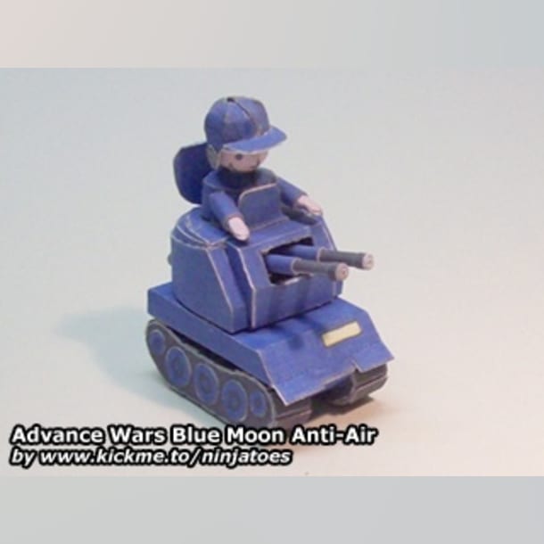 Бумажная модель Зенитная установка Blue Moon Anti-Air (Advance Wars)