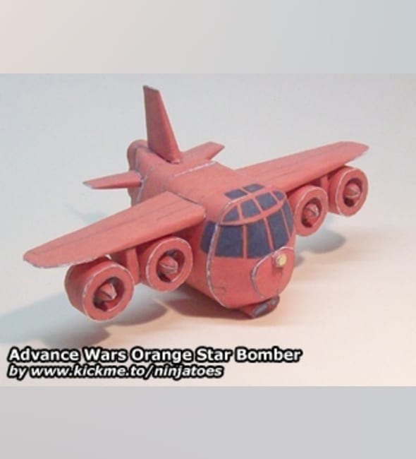 Бумажная модель Бомбардировщик Orange Star Bomber (Advance Wars)