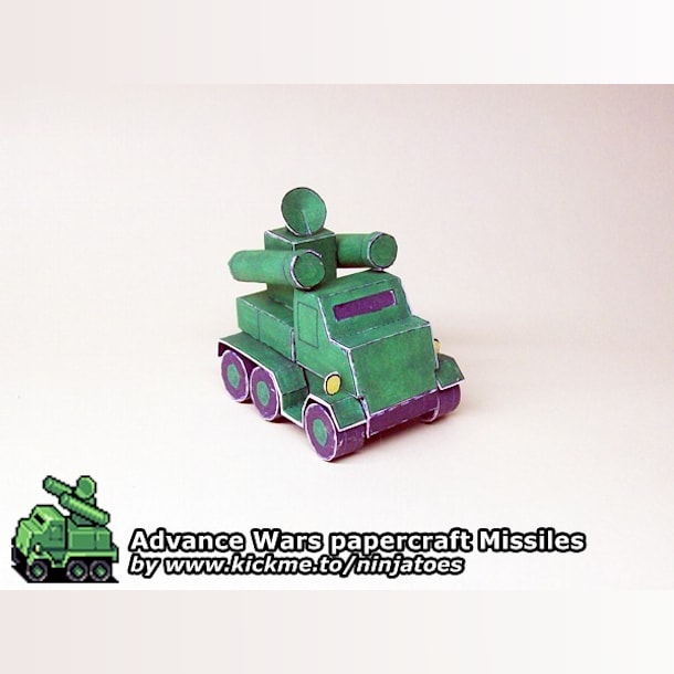 Бумажная модель Зенитная установка Green Earth Missiles (Advance Wars)