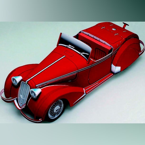 Бумажная модель Автомобиль Alfa Romeo 8C2900B Corto