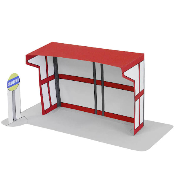Бумажная модель Автобусная остановка