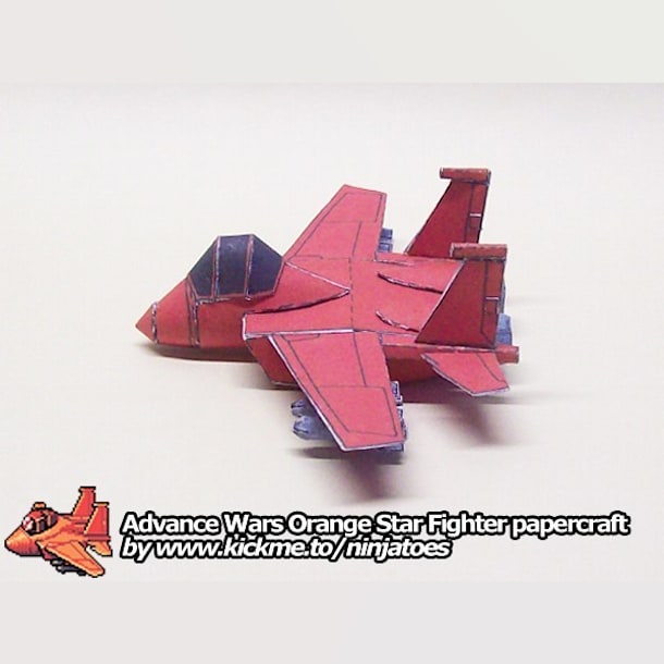 Бумажная модель Истребитель Orange Star Fighter (Advance Wars)