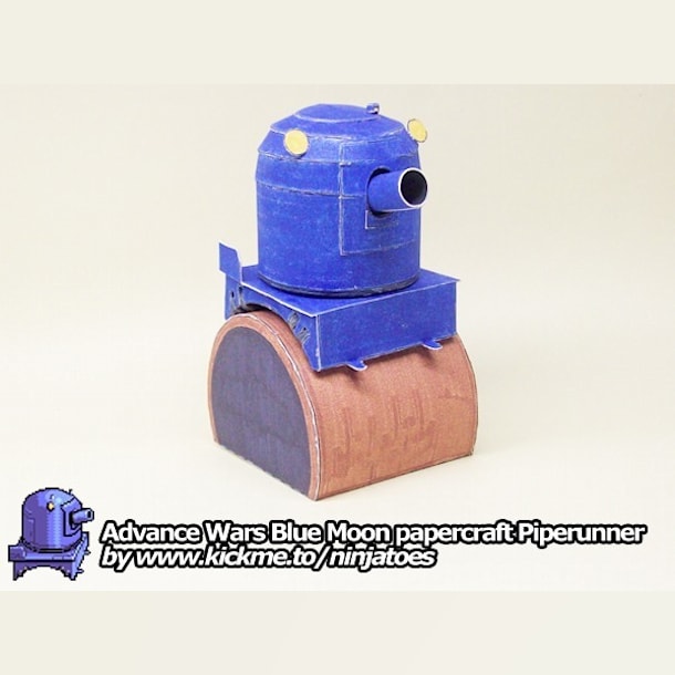 Бумажная модель Пушка Blue Moon Piperunner (Advance Wars)