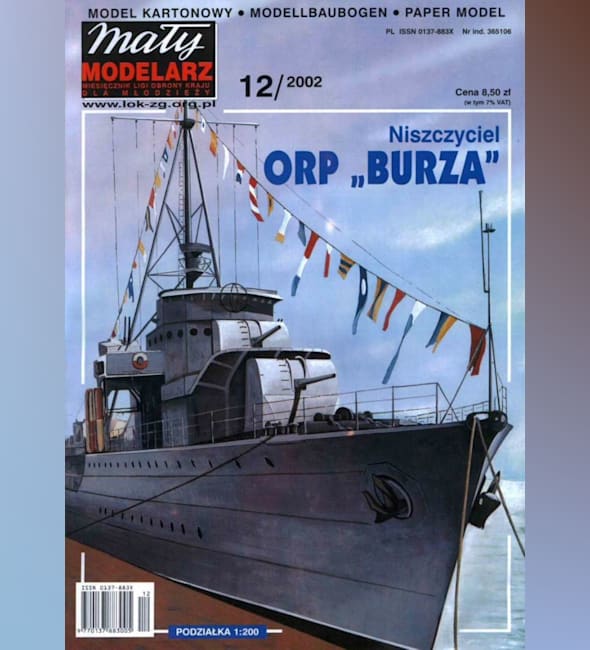 Журнал Maly Modelarz - 12/2002 - Эскадренный миноносец ORP Burza