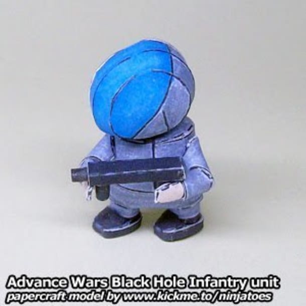 Бумажная модель Пехотинец Black Hole Infantry (Advance Wars)