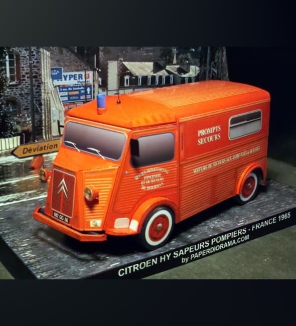 Бумажная модель Автомобиль первой помощи Citroen HY 1965 VSAB