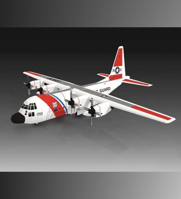 Бумажная модель Самолет Lockheed HC-130H Береговая охрана США