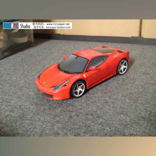 Бумажная модель Автомобиль Ferrari 458 Italia