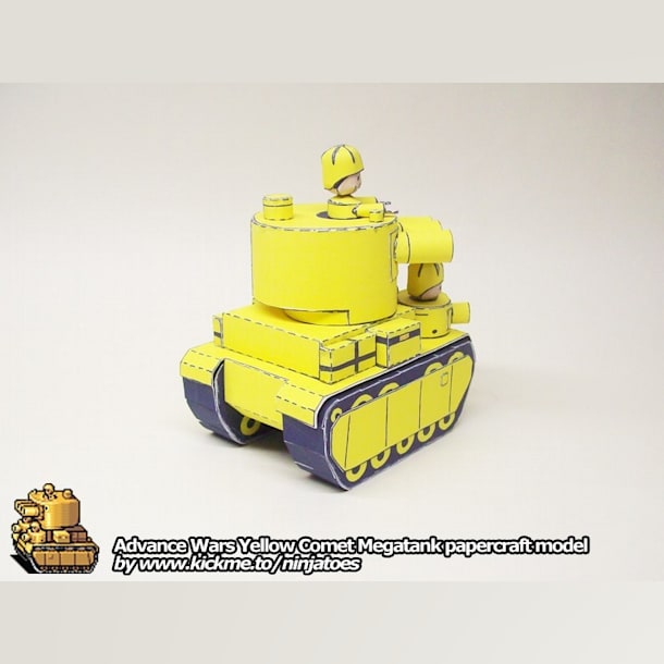 Бумажная модель Танк Yellow Comet Megatank (Advance Wars)