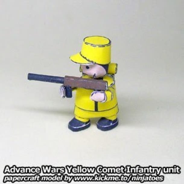 Бумажная модель Пехотинец Yellow Comet Infantry (Advance Wars)