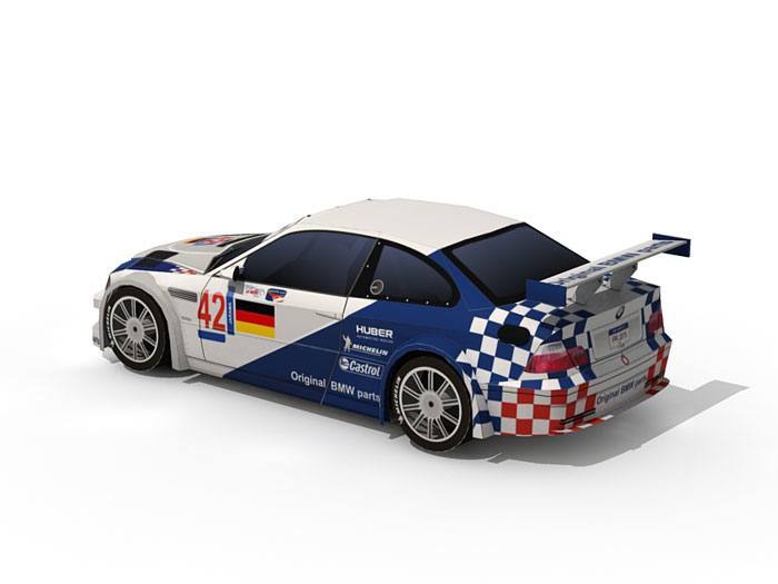 Бумажная модель Автомобиль BMW M3 GTR (BMW Motorsport)