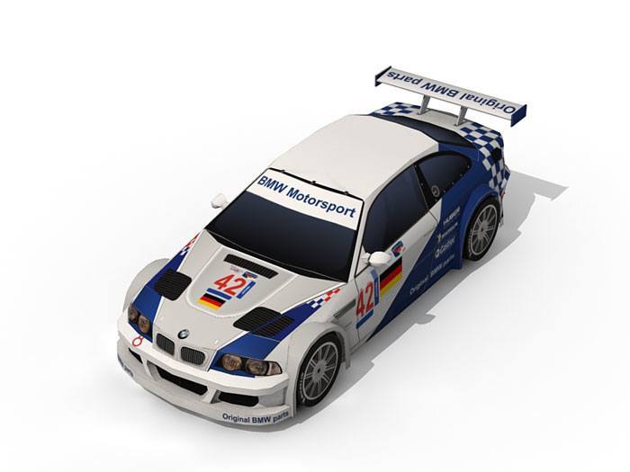 Бумажная модель Автомобиль BMW M3 GTR (BMW Motorsport)