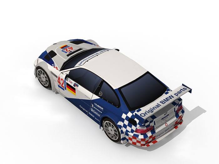Бумажная модель Автомобиль BMW M3 GTR (BMW Motorsport)