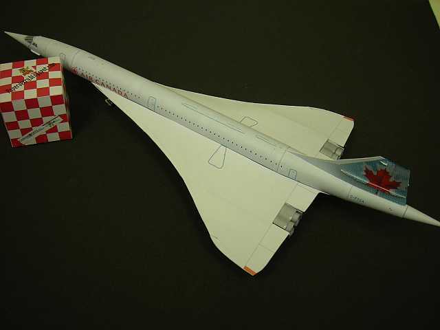 Бумажная модель Сверхзвуковой пассажирский самолет Aerospatiale-BAC Concorde Air Canada