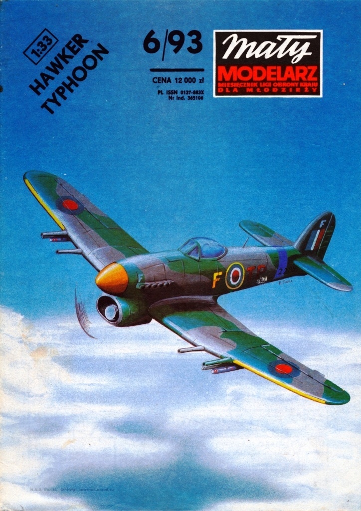 Maly Modelarz - 6/1993 - Истребитель-бомбардировщик Hawker Typhoon