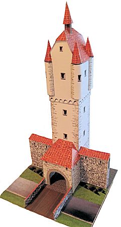 Бумажная модель Ворота Leutkircher Tor (Ванген-им-Алльгой), масштаб 1:87
