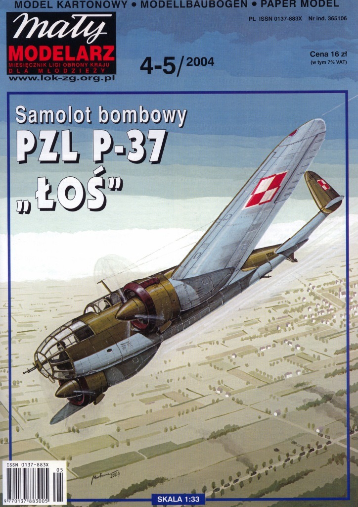 Maly Modelarz - 4-5/2004 - Бомбардировщик PZL P-37 Los