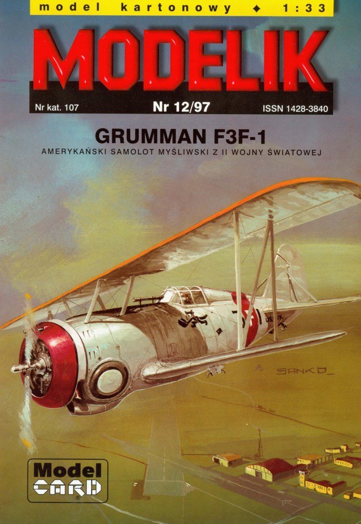 Modelik - 12/1997 - Палубный истребитель Grumman F3F-1