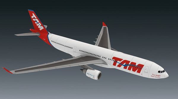 Бумажная модель Авиалайнер Airbus A330-234 TAM Airlines