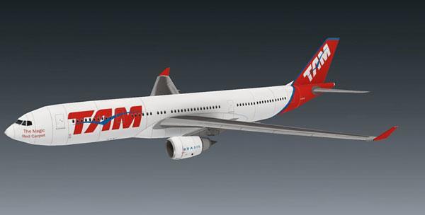 Бумажная модель Авиалайнер Airbus A330-234 TAM Airlines