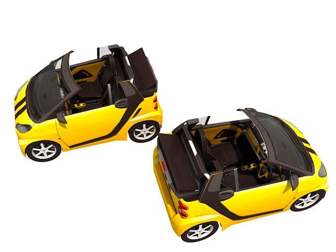 Автомобиль Smart Fortwo (желтый)