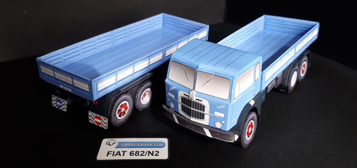 Грузовик Fiat 682 N2 с трёхосным полуприцепом Viberti