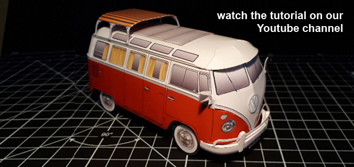 Бумажная модель Автобус Volkswagen De Luxe 1964 года