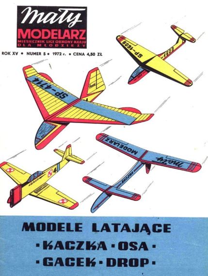 Maly Modelarz - 5/1972 - Контурные модели самолетов Kaszka, Osa, Gacek, Drop