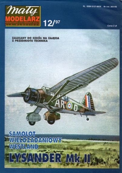 Maly Modelarz - 12/1997 - Самолет взаимодействия с войсками Westland Lysander Mk.II