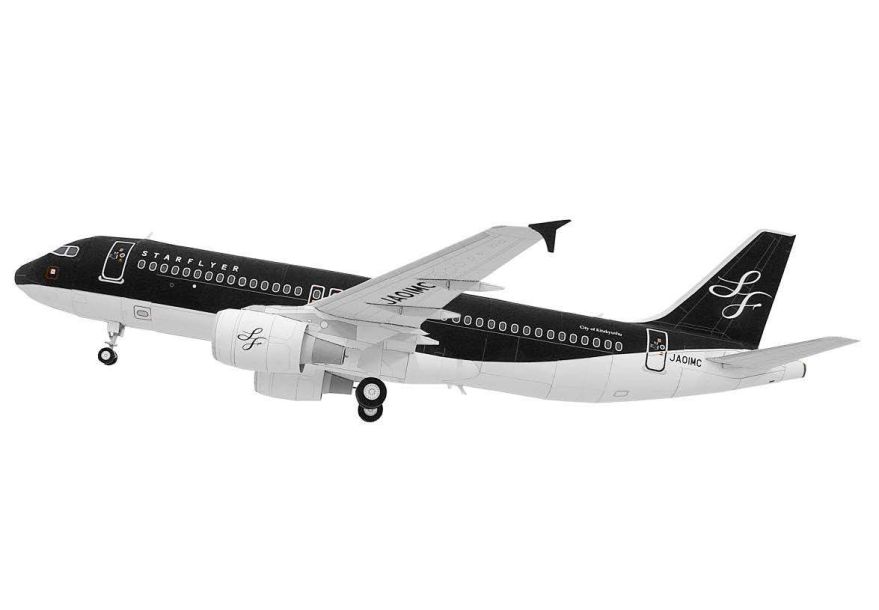 Бумажная модель Авиалайнер Airbus A320 StarFlyer