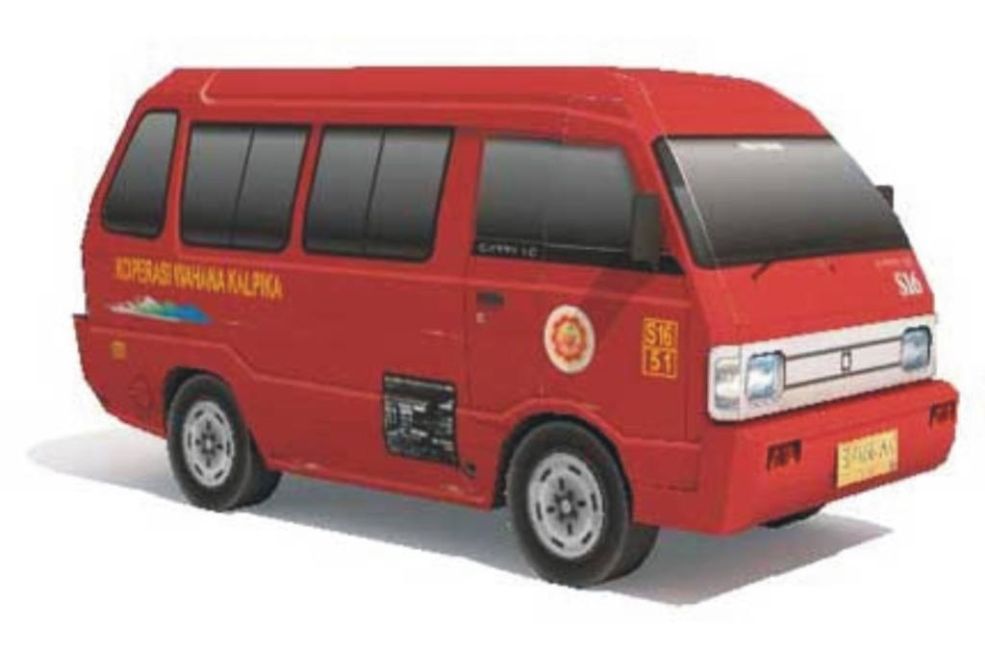 Бумажная модель Автомобиль Suzuki Carry 1.0