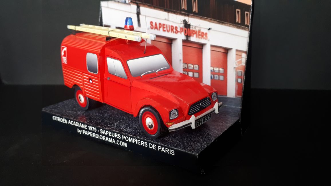 Бумажная модель Пожарный фургон Citroën Acadiane